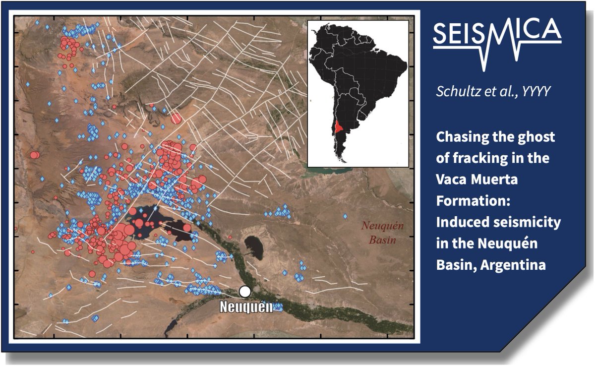 Schultz et al. find that earthquakes up to magnitude 4 have been induced by hydraulic fracturing operations in the Neuquén Basin, Argentina.

Learn more here: doi.org/10.26443/seism…