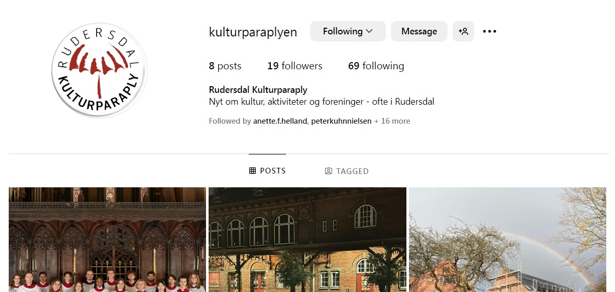 For øvrigt ...
så har Kulturparaplyen nu også (endelig!) fået en Instagram-profil. Den er mindre end 24 timer gammel 📷
Du er også meget velkommen her:
instagram.com/kulturparaplye…