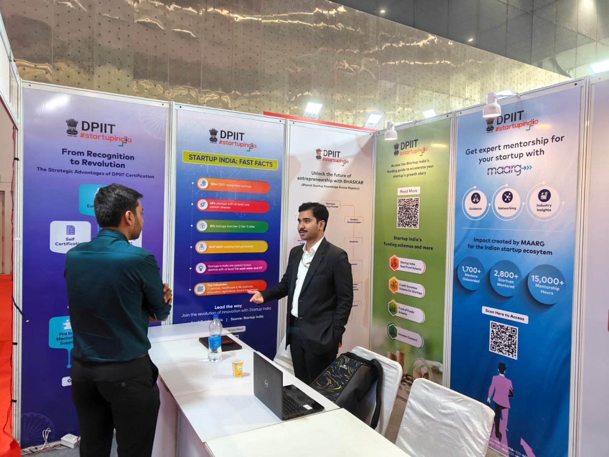 startupindia's tweet photo. Day 1 of the 18th NCB International Conference : Cementing the Net Zero Future at Yashobhoomi,Dwarka.

Startup India, DPIIT set up a pavilion at the 18th NCB International Conference where 8 DPIIT Recognised startups got an opportunity to showcase their innovations & interact with experts from the Cements, Material Science, Renewable Energy and Sustainability sectors. The startup India team also interacted with startups to share details of Startup India recognition and other benefits.