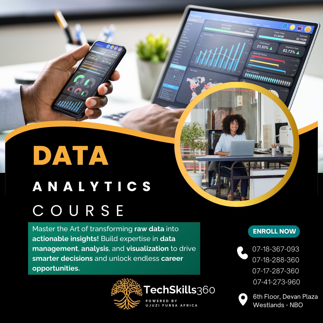 TechSkills360ke's tweet photo. Unlock the Power of Data! 📊

Join our Data Analytics Course and gain essential skills in data management, analysis, and visualization to turn insights into action.

🗓️ Next Intake: 9th Dec
📞 Contact: 0718288360

#TechSkills360 #DataAnalytics #DecemberIntake  #EmpowerYourFuture https://t.co/0LftqYljjY