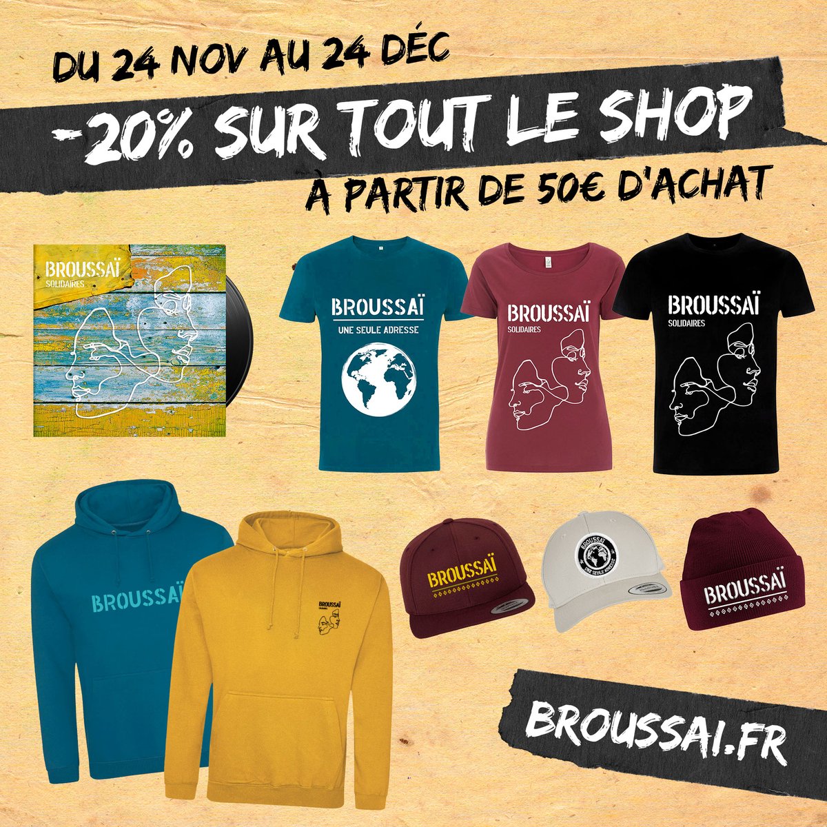 C'est les promos de Noël sur notre shop, profitez-en! 
shop.broussai.fr