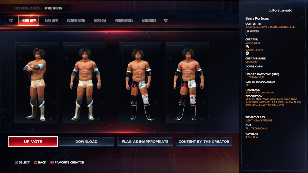 Minie3311's tweet photo. After an injury suffered by his tag team partner in Acid Party, Sean Porticos is going on as a single wrestler. An alternate solo attire is up on CC.
#minie3311 #CAW #CAWmmunity #Cawcommunity #ORIGINALCAW #wwe2k24 #WWEgames #GiveUsMyRiseCharacters #acidparty #seanportico https://t.co/ZWdKndFgm5