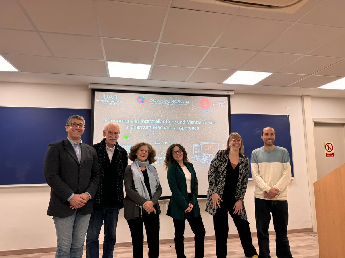 QuantumGrain (@quantumgrain) on Twitter photo ✨ Congratulations to (now-Dr.) @JPerrero for the successful PhD defense! ✨
"Phenomena at interstellar core and mantle grains: a quantum mechanical approach"
Supervised by Professors @RimolaAlbert and Piero Ugliengo (<a href="/labccmg/">Lab of Comp Chem and Mol Graph</a>).
#QuantumGrain #Astrochemistry #CompChem ✨ Congratulations to (now-Dr.) @JPerrero for the successful PhD defense! ✨
"Phenomena at interstellar core and mantle grains: a quantum mechanical approach"
Supervised by Professors @RimolaAlbert and Piero Ugliengo (<a href="/labccmg/">Lab of Comp Chem and Mol Graph</a>).
#QuantumGrain #Astrochemistry #CompChem