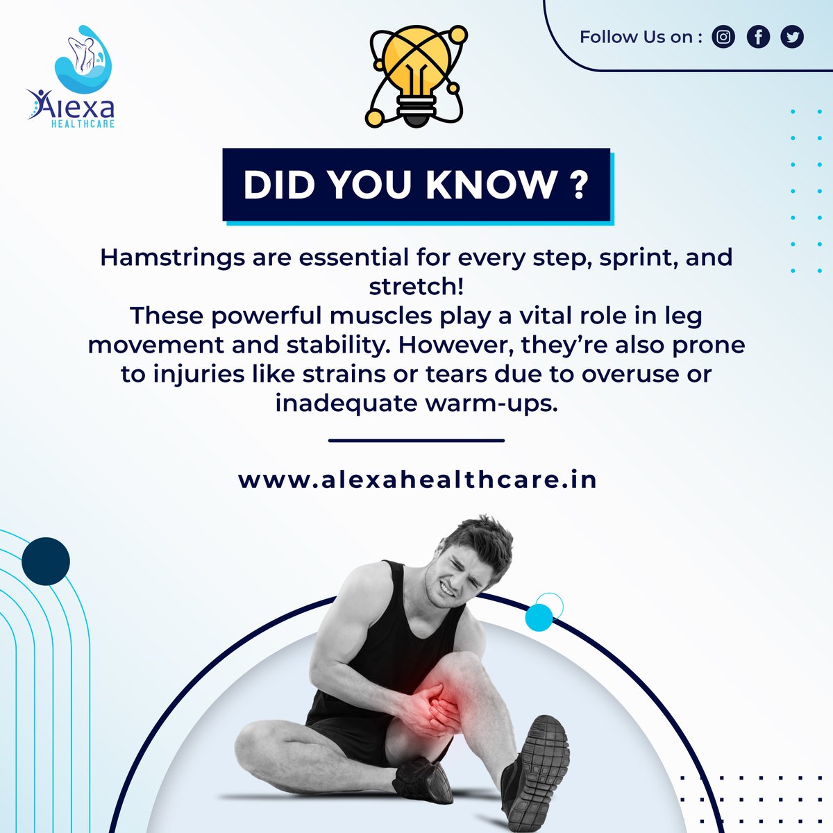 alexa_clinic's tweet photo. Did you know?💪

Book your Appointment
☎️8777-69-4040
🌐https://t.co/s04vAvzmyw
📍Alexa Active Aging Snehodiya Senior Living BC Block Street No 165, Newtown AA1, Kolkata-700156

#HamstringInjury #Physiotherapy #HamstringRecovery #InjuryPrevention #MuscleStrain #SportsPhysio https://t.co/EKJB1IFz2q