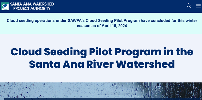 JeffreyP9876's tweet image. A climate catastrophe caused by mil/gov/billionaires
here's another one I found, check out their schedule of *events*
#geoengineering
#manMadeClimate
#weatherModification
Santa Ana River Watershed Weather Modification Pilot Program 2023-2024 Seeding Events
sawpa.gov/santa-ana-rive…