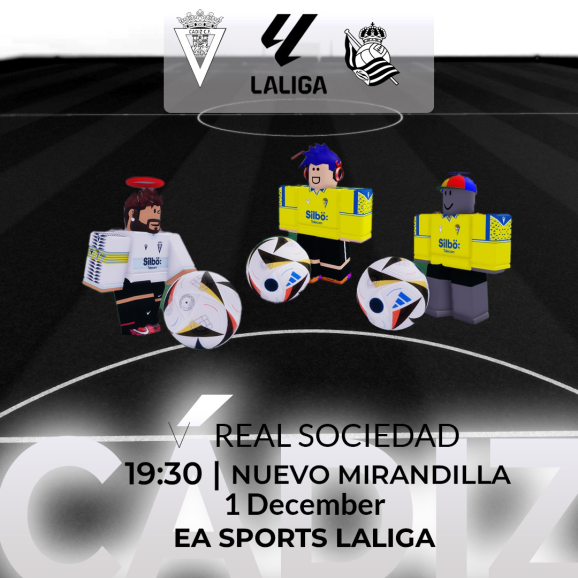LaligaRBLX's tweet photo. Inform Cádiz will look to continue their brilliant start to life in LaLiga as they take on a Real Sociedad side who look to be settling in following the arrival of their new manager.
Kick Off on Sunday is at 7:30 PM GMT
#LaLiga #Roblox #Spain https://t.co/0F4BNFuZDa
