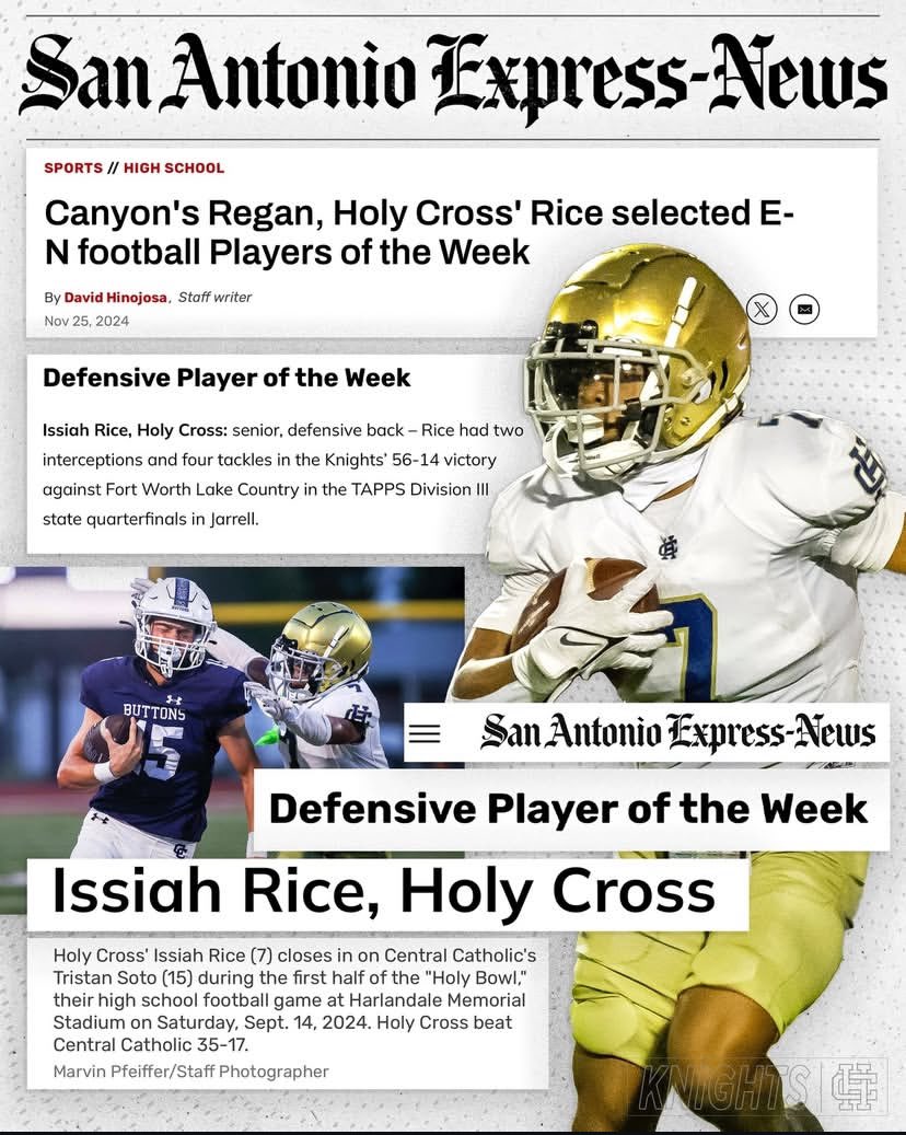 Truly blessed to be named <a href="/ExpressNews/">San Antonio Express-News</a> Defensive POTW !
#AGTG ✝️