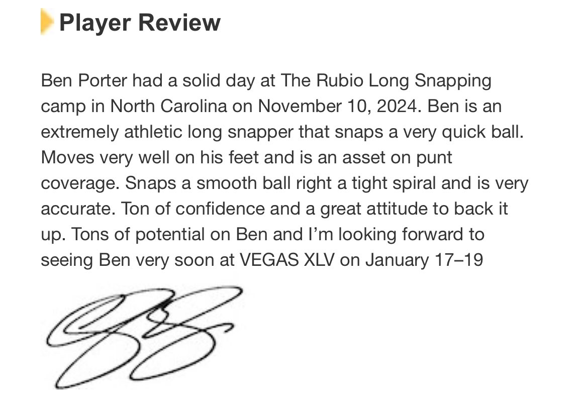 benporter22's tweet photo. Excited to announce after the Rubio NC camp 11/10 I’m now a 4.5 ⭐️. 

@TheChrisRubio @CMontgomeryLS @NWChargersFB @ChargerAthletes https://t.co/1pWzv3IXO5