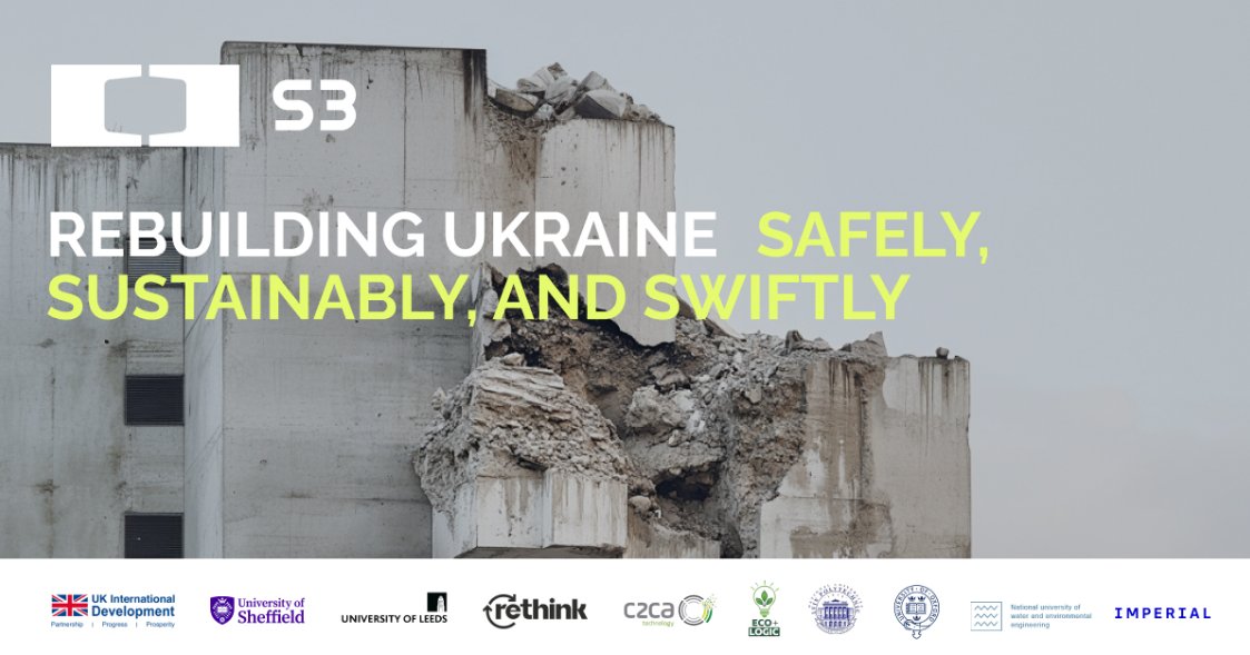 EngineeringSheffield (@sheffunieng) on Twitter photo The Safe, Sustainable & Swift Reconstruction of Ukraine (S3RoU) project, led by a consortium of British, Ukrainian & Dutch organisations, including <a href="/sheffielduni/">The University of Sheffield</a> aims to radically transform Ukraine's reconstruction efforts. Read: sheffield.ac.uk/mac/news/rubbl… The Safe, Sustainable & Swift Reconstruction of Ukraine (S3RoU) project, led by a consortium of British, Ukrainian & Dutch organisations, including <a href="/sheffielduni/">The University of Sheffield</a> aims to radically transform Ukraine's reconstruction efforts. Read: sheffield.ac.uk/mac/news/rubbl…