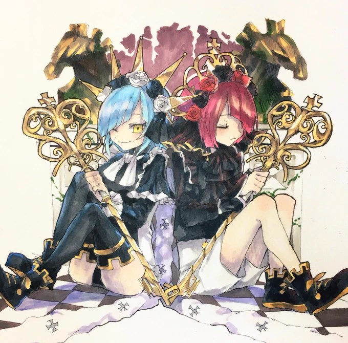 アナログで描いてた頃のメルストの絵…! 