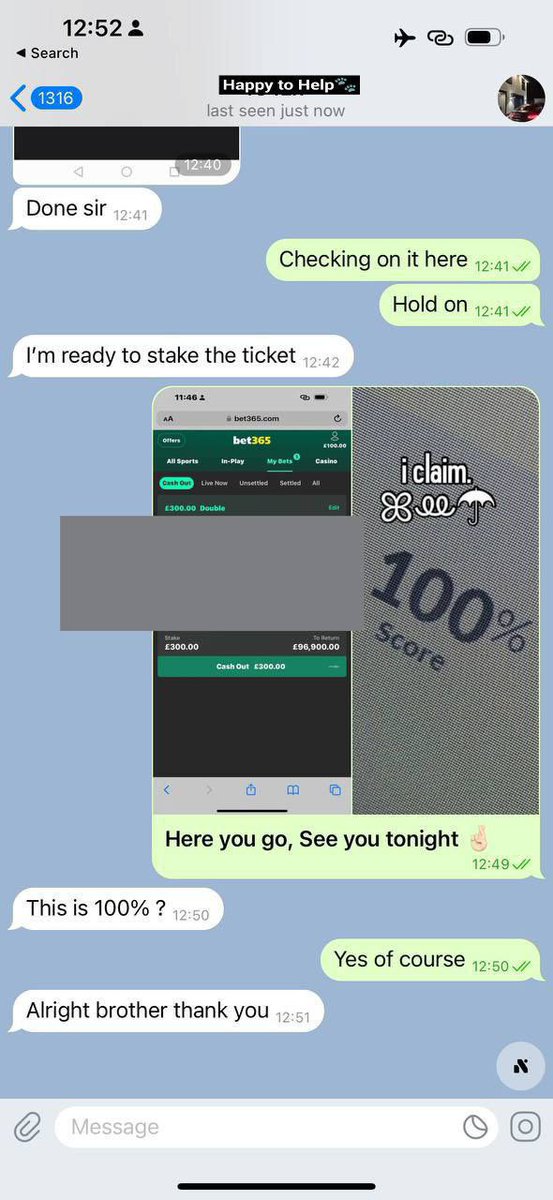 Ticket price to get £ 

Join HARRYPAULBET365 team 

A Subscriber From  uk 🇬🇧 

Just paid And And Receive Ticket Immediately. 

Get yours in my dm right now 

For More Info Text 💬 Me
T.ME/jTDokPFBDJA0Nz…