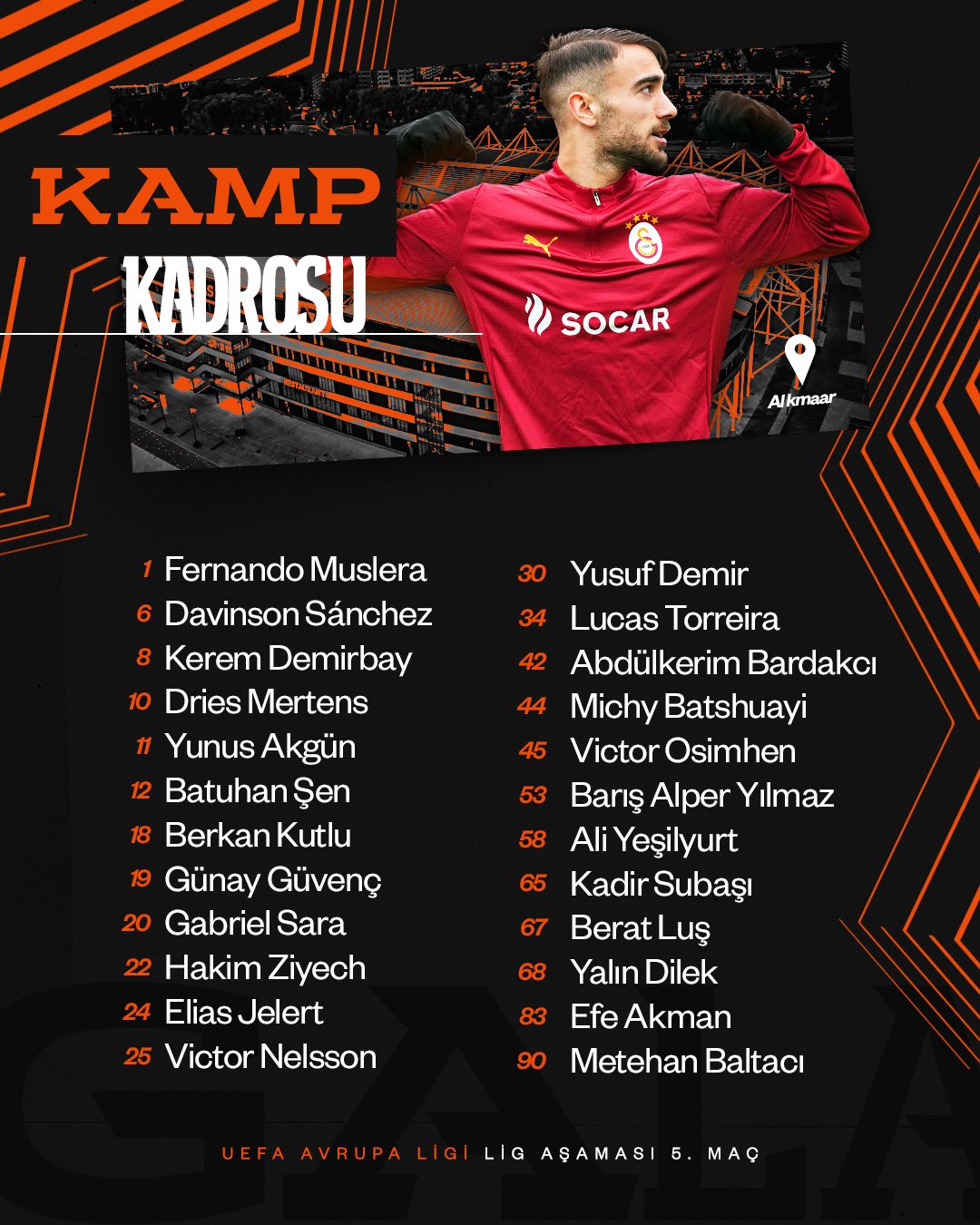 kamp kadrosu galatasaray