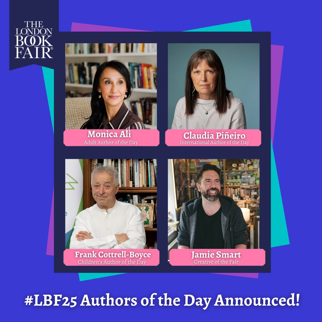 The London Book Fair, 11-13 March 2025 (@londonbookfair) on Twitter photo 📚 Exciting news! We're please to announce the #LBF25 Authors of the Day & Creative of the Fair. From Monica Ali to <a href="/claudiapineiro/">Claudia Piñeiro 💚 🧡</a>, <a href="/frankcottrell_b/">Frank Cottrell-Boyce</a>, and <a href="/jamiesmart/">Jamie Smart</a>. 🌟
Learn more about how they will be empowering the next chapter of storytelling: bit.ly/417gT2a 📚 Exciting news! We're please to announce the #LBF25 Authors of the Day & Creative of the Fair. From Monica Ali to <a href="/claudiapineiro/">Claudia Piñeiro 💚 🧡</a>, <a href="/frankcottrell_b/">Frank Cottrell-Boyce</a>, and <a href="/jamiesmart/">Jamie Smart</a>. 🌟
Learn more about how they will be empowering the next chapter of storytelling: bit.ly/417gT2a