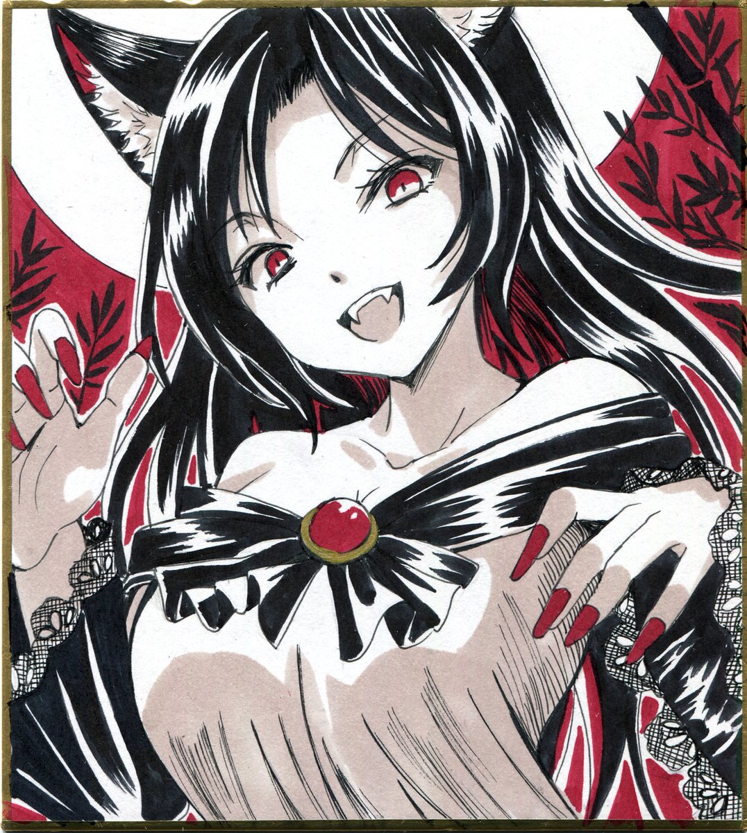 今泉影狼 「アナログで影狼さんと蛮奇ちゃん描きました週末の草の根オンリーに持ち込みます 」|はじけ☆鈴奈幻想/鈴01▶️例大祭き13aのイラスト