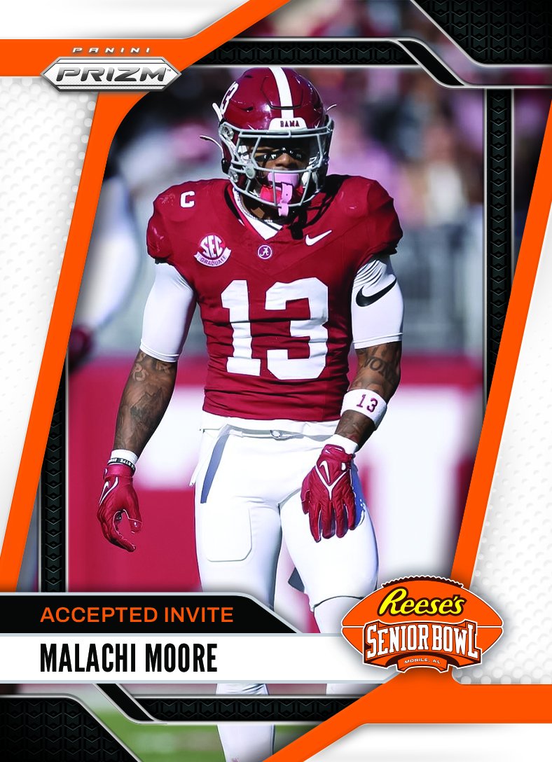seniorbowl's tweet image. It’s OFFICIAL! DB Malachi Moore @malachi_moore13 from @AlabamaFTBL accepted his invite to the 2025 Reese's Senior Bowl!!! #RollTide #BestOfTheBest #TheDraftStartsInMOBILE™️
@JimNagy_SB @PaniniAmerica #RatedRookie