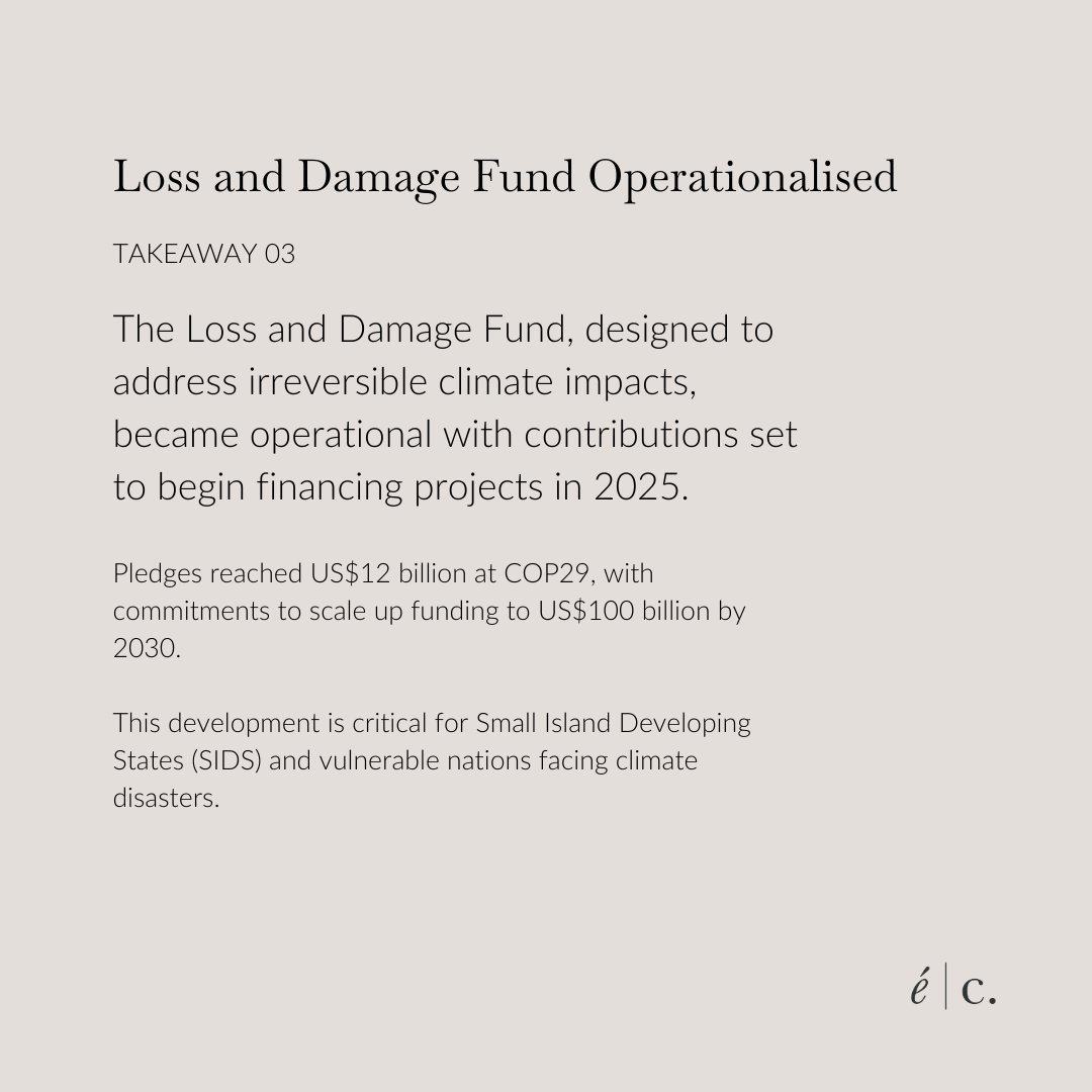 ethicacapital's tweet photo. COP29, held in Baku, Azerbaijan, from November 11 to 22, 2024, resulted in several key outcomes aimed at advancing global climate action

Developed nations agreed to provide at least US$300 billion annually by 2035 to assist developing countries in addressing climate change. https://t.co/F4uO7iGElO