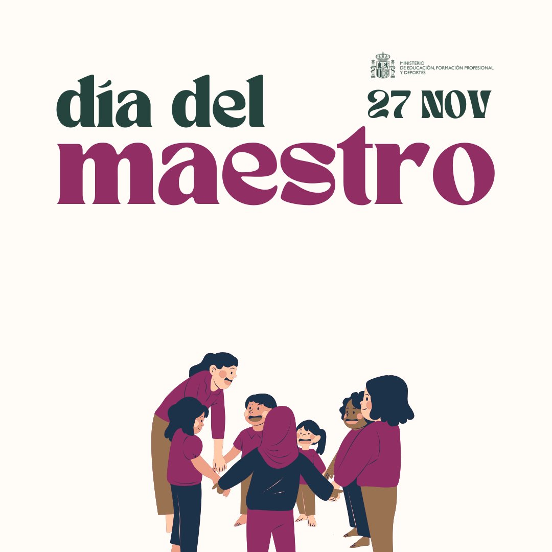 Ministerio de Educación, FP y Deportes (@educaciongob) on Twitter photo Todos nos acordamos de ese maestro o maestra que nos llegó al corazón de pequeños.
Desde <a href="/educaciongob/">Ministerio de Educación, FP y Deportes</a> queremos acordarnos de los más de 300.000 maestros que hay en las aulas de todo el país y que, cada día, hacen una labor crucial.
¡Gracias y feliz #DíaDelMaestro! Todos nos acordamos de ese maestro o maestra que nos llegó al corazón de pequeños.
Desde <a href="/educaciongob/">Ministerio de Educación, FP y Deportes</a> queremos acordarnos de los más de 300.000 maestros que hay en las aulas de todo el país y que, cada día, hacen una labor crucial.
¡Gracias y feliz #DíaDelMaestro!