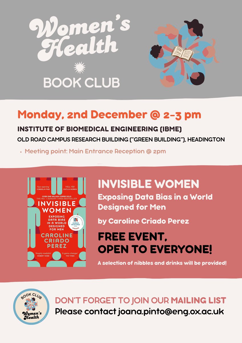 Dr Joana Pinto (@joanacspinto) on Twitter photo On Monday we have our women's health #bookclub meeting ๐
Started this ๐ club for many reasons, including:
โก๏ธ Womenโs health is more than just โbikini medicine๐โ
โก๏ธ Women often donโt prioritise their own health
โก๏ธ Many topics in #womenshealth remain taboo
Letโs change this! On Monday we have our women's health #bookclub meeting ๐
Started this ๐ club for many reasons, including:
โก๏ธ Womenโs health is more than just โbikini medicine๐โ
โก๏ธ Women often donโt prioritise their own health
โก๏ธ Many topics in #womenshealth remain taboo
Letโs change this!