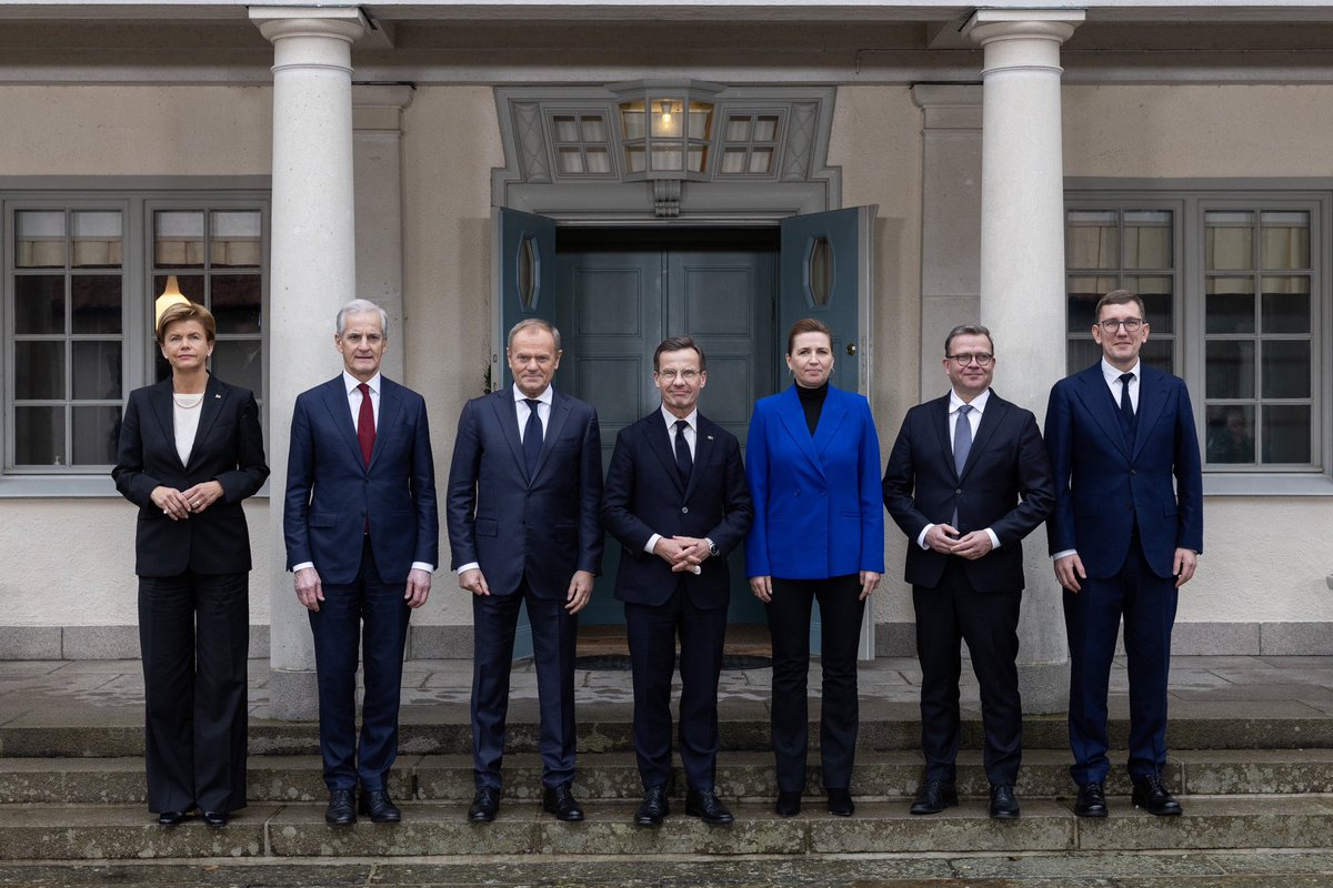 SwedishPM's tweet image. Family photo taken before the first session of the Summit at Harpsund.  

On the agenda for today’s meeting: transatlantic relations, regional security in the Baltic Sea region and continued long-term support to Ukraine.