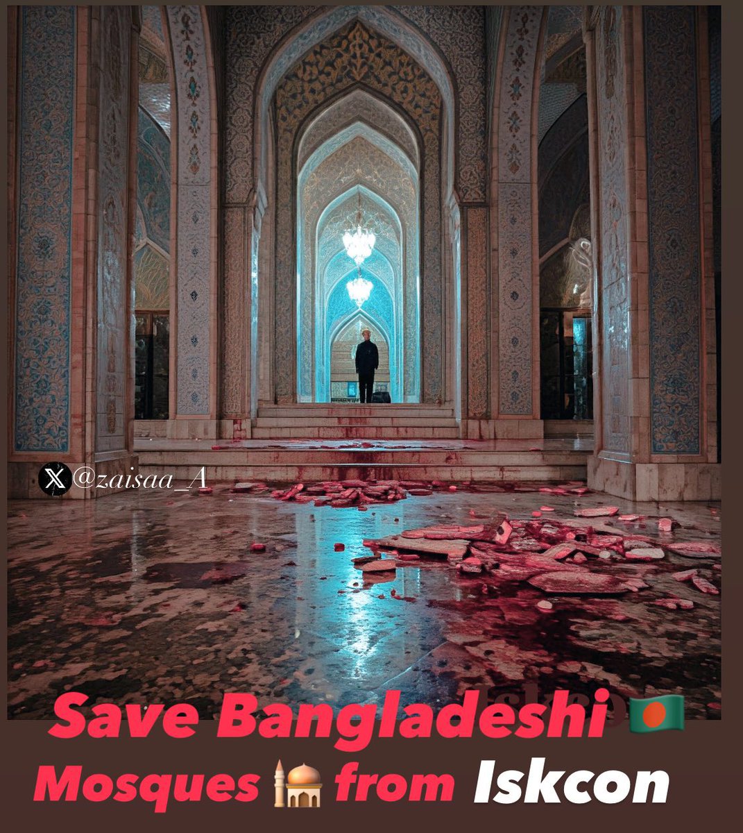 the_DesiKnight's tweet photo. Attacking a mosque is a direct assault on religious sentiments and an unforgivable act of hatred. We demand justice for this desecration and accountability for those responsible.
#JusticeForShaheedAlif
#BanISKCON
#BanRSS
#ISKCONTerrorist https://t.co/SK9hdDpf5p