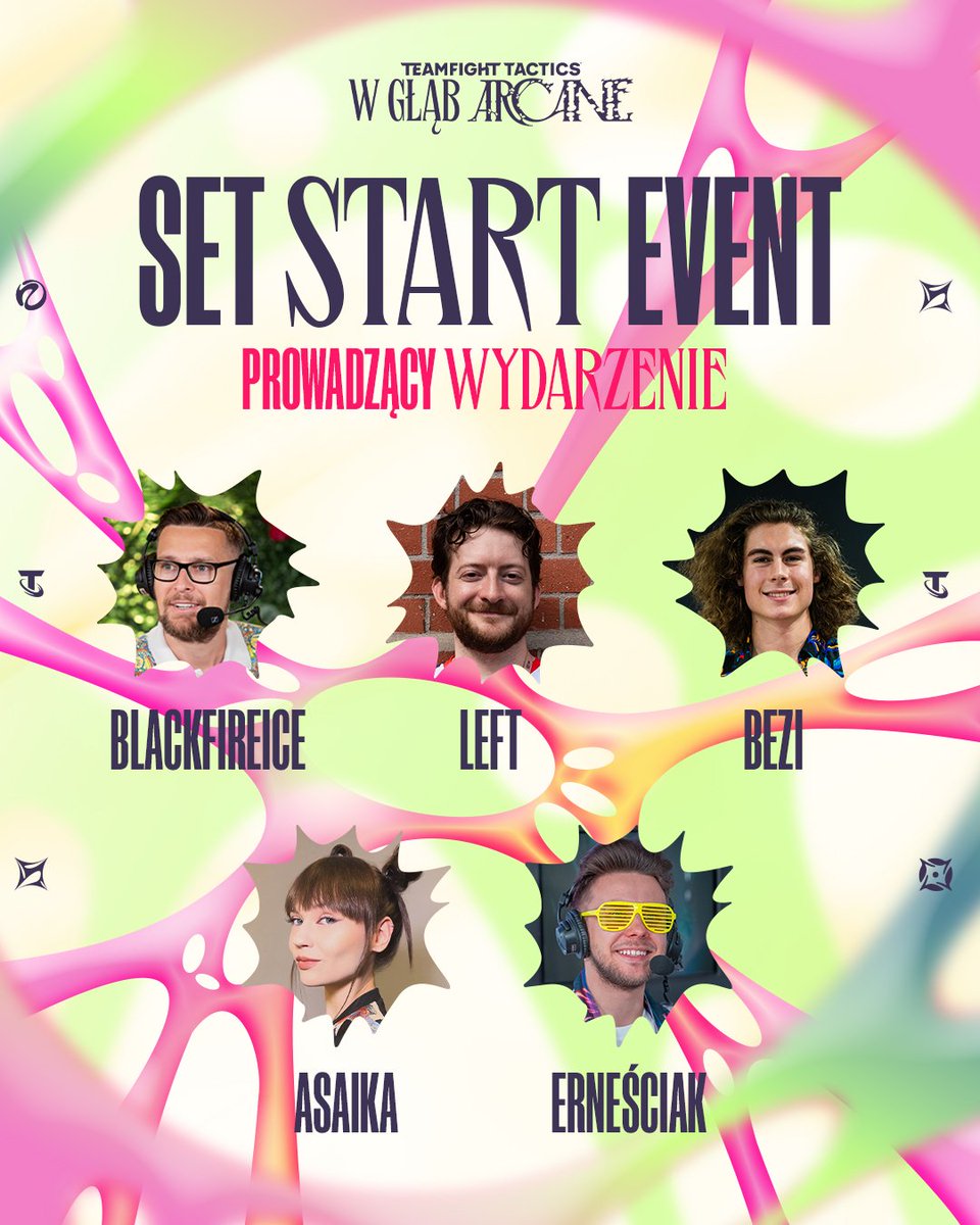 Teamfight Tactics - Polska (@tft_polska) on Twitter photo To nie koniec niespodzianek, jakie dla was przygotowaliśmy! 🎁
Set Start Event poprowadzą <a href="/BlackFireIce_/">BlackFireIce</a>, <a href="/TFTLeftoverture/">Leftoverture</a>, <a href="/Asaiika/">Asaika</a> i <a href="/TenErnesciak/">Erneściak</a> 🔥
Hostem transmisji na RiotGamesPL będzie <a href="/Bezi_lol/">Wojciech "Bezi" Wróbel</a> 💪
📅30.11-1.12
📺twitch.tv/riotgamespl To nie koniec niespodzianek, jakie dla was przygotowaliśmy! 🎁
Set Start Event poprowadzą <a href="/BlackFireIce_/">BlackFireIce</a>, <a href="/TFTLeftoverture/">Leftoverture</a>, <a href="/Asaiika/">Asaika</a> i <a href="/TenErnesciak/">Erneściak</a> 🔥
Hostem transmisji na RiotGamesPL będzie <a href="/Bezi_lol/">Wojciech "Bezi" Wróbel</a> 💪
📅30.11-1.12
📺twitch.tv/riotgamespl