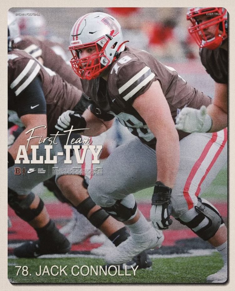 Eddy Morrissey (@coachemorrissey) on Twitter photo Congratulations <a href="/JackConn17/">Jack Connolly</a> on a great career <a href="/BrownU_Football/">Brown Bears Football</a>
2x First team all Ivy
2024 Tuss Winner (Team MVP)
2024 Team Captain
Tough, physical, great leader, humble, incredible worker
Great Player! Better Person! Congratulations <a href="/JackConn17/">Jack Connolly</a> on a great career <a href="/BrownU_Football/">Brown Bears Football</a>
2x First team all Ivy
2024 Tuss Winner (Team MVP)
2024 Team Captain
Tough, physical, great leader, humble, incredible worker
Great Player! Better Person!