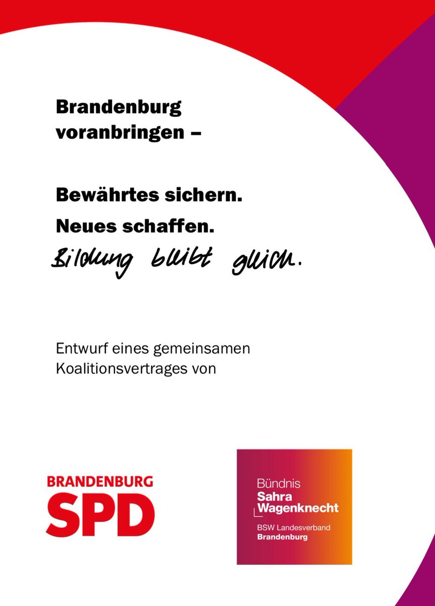 Auf weitere 5 Jahre mit Polylux und Kreidetafel. 🔥
#SPD #Brandenburg #Koalitionsvertrag