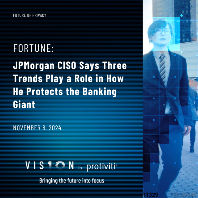 TimMaloneyJr's tweet photo. Pat Opet says his cybersecurity playbook revolves around three important trends. Insights from Protiviti's VISION Future of Privacy Survey are included, read more! https://t.co/wFzaV491Jc https://t.co/Cph7cEeHOk