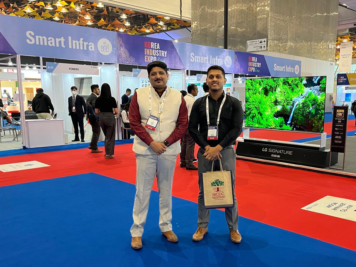nicdc01's tweet image. NICDC participated in #KoINDEX 2024, held at #Yashobhoomi (@iicc_dwarka), New Delhi. KoINDEX is a platform promoting collaboration between India and #SouthKorea across various sectors like #automobiles, #smartcities, #smarttech, #smartinfra, #healthcare, #K-beauty, and many more.