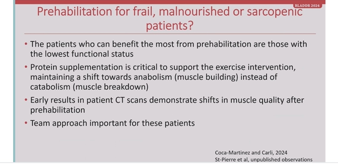 💫🌟Prehabilitation Programme Highlights: Insights from #BLADDR24 <a href="/OncoAlert/">OncoAlert</a> <a href="/mirrorsmed/">Mirrors of Medicine</a>
Presenter: <a href="/CelenaBergdahl/">Celena Scheede-Bergdahl 🇨🇦🇺🇦🇸🇪🇩🇰</a> (virtual)

🔑 Key Points:

Exercise Prescription: 150 min/week of moderate-intensity activity 💪. Focus on flexibility, strength, cardiovascular, and neuromotor