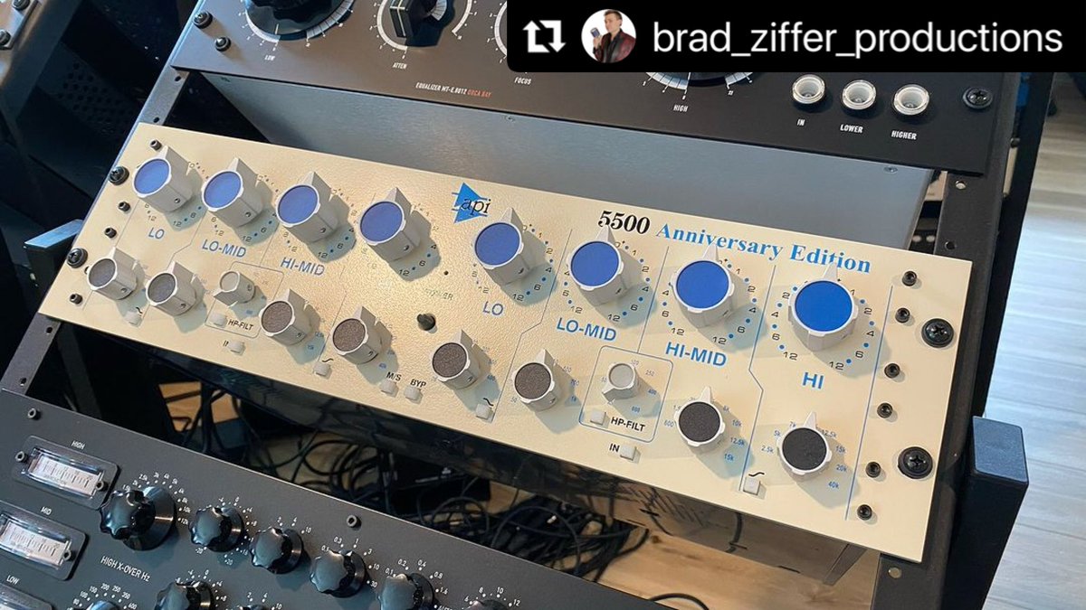ThisIsAPIaudio's tweet photo. @brad_ziffer_productions
・・・
API 5500 Anniversary Edition (#18) is racked and ready to rock! This is one beautiful piece of hardware! 

#api #gear #gearhead #studio #audio #audioengineer #recordingstudio #recordingroom #studiolife #analog #apiaudio #api5500 https://t.co/eq0cfK4f6Z