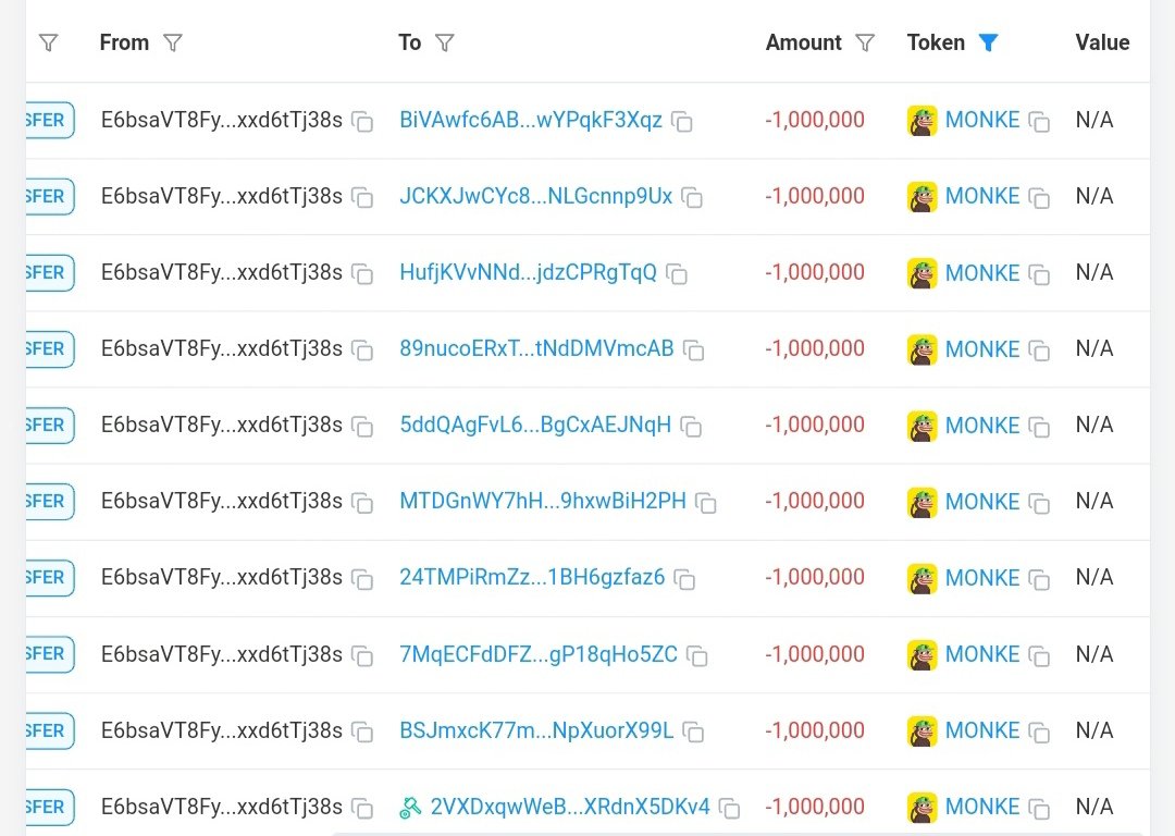 Don't ask why,

Just drop your Solana $SOL address &amp; RT 📌

Each wallet gets 1,000,000 $MONKE 🪂 

Join Presale here: monkexsolana.com