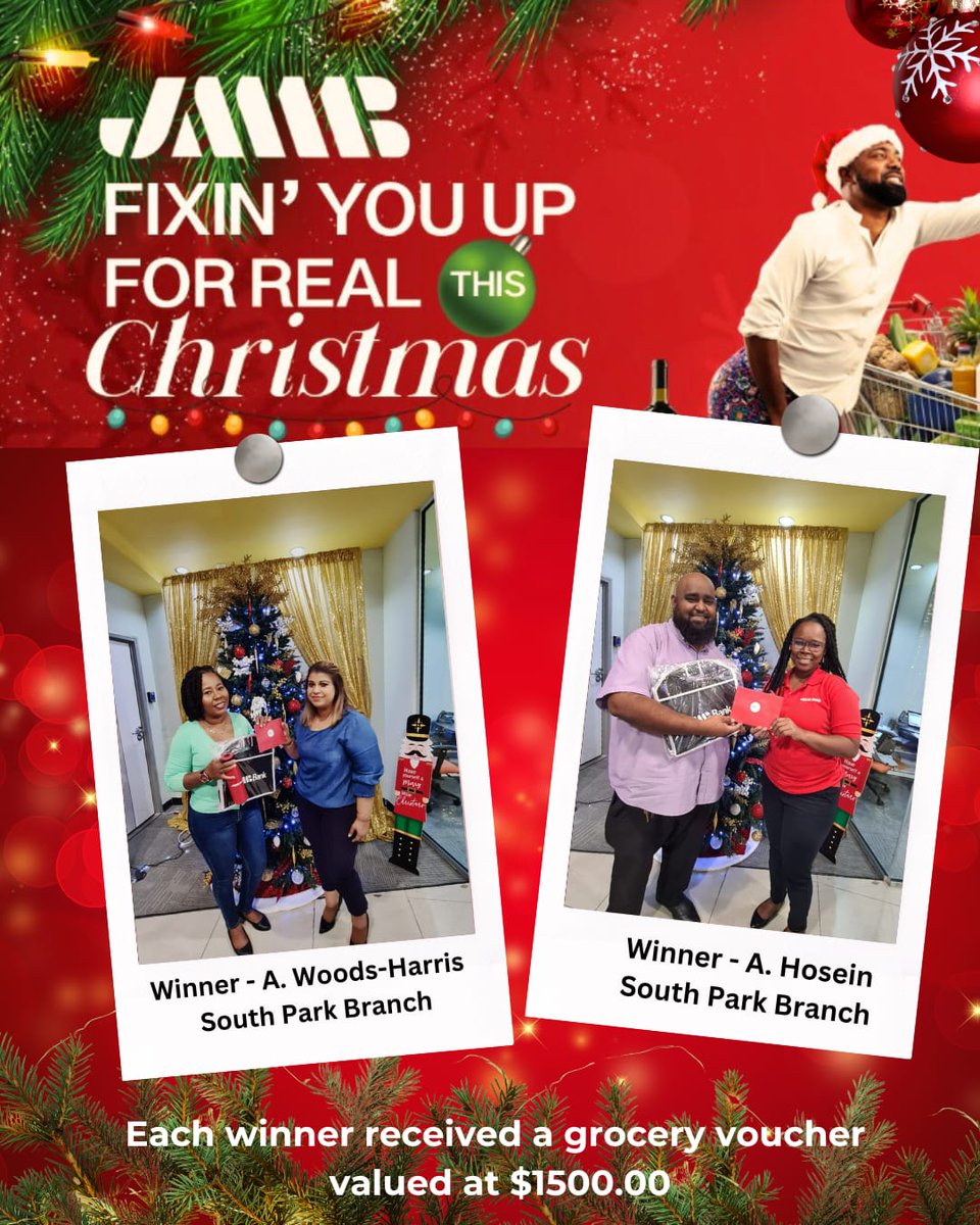 Fixin' you up for real this Christmas 🎄

Our lucky weekly winners just snagged a $1500 Massy Stores voucher! Keep an eye out—you could be the next winner.