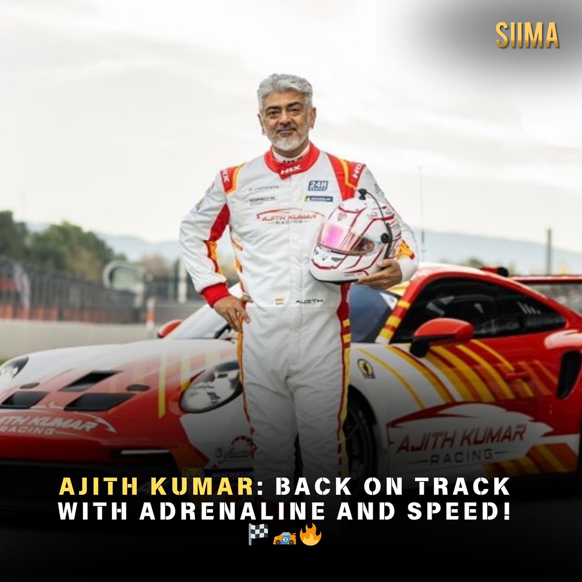 siima's tweet photo. Engines roaring, adrenaline soaring! 🏁 The man of speed, Ajith Kumar, and his racing team are back on track, kicking off warmup sessions for the upcoming racing season! 🏁🏎️🔥🏆

#AjithKumar #ThalaRacing #SpeedKing #RacingSeason #MotorsportMadness #TrackBoss #AdrenalineRush #ThalaOnTrack #FastAndFurious #RacingGoals #siima