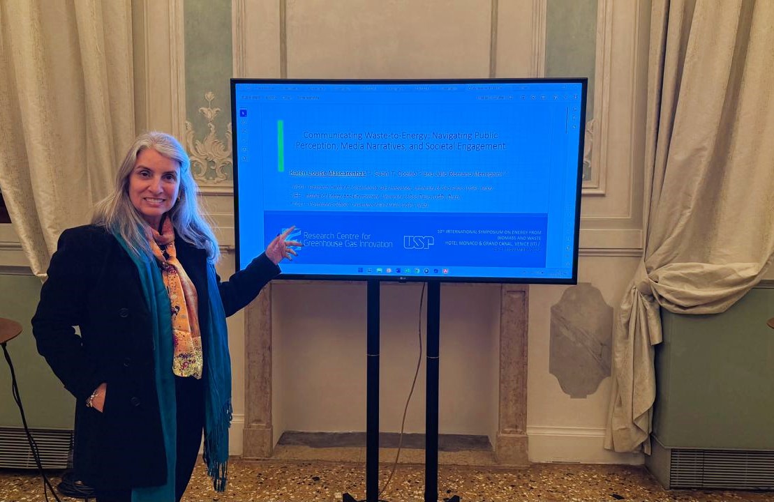 rcgipage's tweet photo. 🌍✨ Live from Venice: Professor Karen Mascarenhas at VENICE 2024!
Her presentation, titled “Communication Waste-to-Energy: Navigating Public Perception, Media Narratives, and Societal Engagement,” highlights RCGI’s commitment to interdisciplinary research
#RCGI #USP #VENICE2024 https://t.co/SppnGthnnO