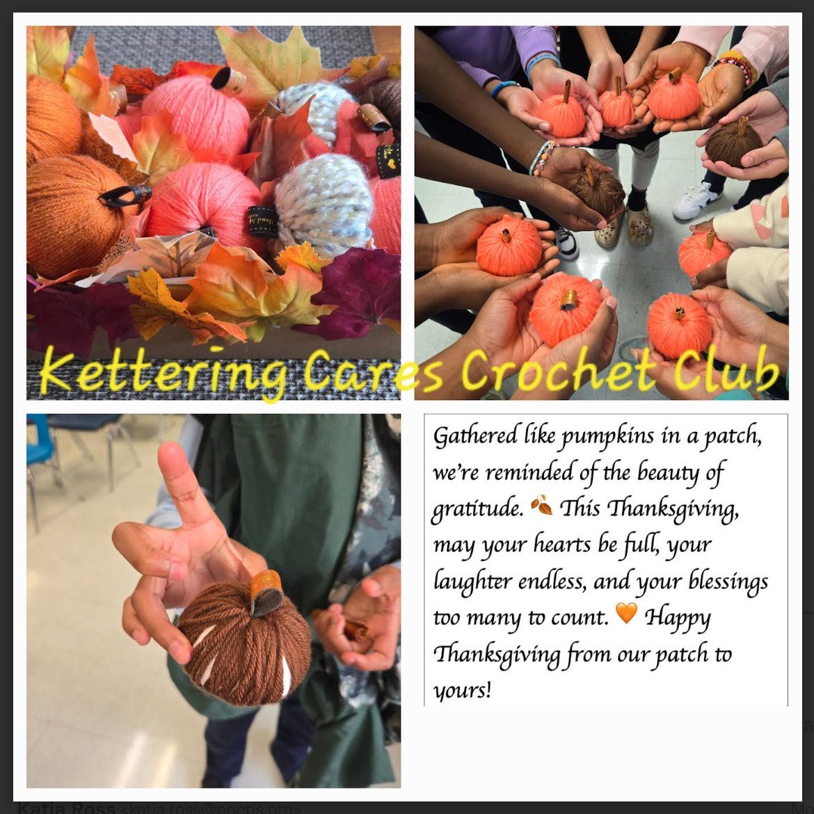 Community School @ Kettering ES (@communityschkes) on Twitter photo Holiday crafts from Mrs. Ross and the Kettering Cares Crochet Club! We are grateful for all that we have this season! <a href="/KESCougars/">Kettering Elementary School</a> Thank you <a href="/CollingtonCCRC/">Collington</a> for supporting our students and school community! Holiday crafts from Mrs. Ross and the Kettering Cares Crochet Club! We are grateful for all that we have this season! <a href="/KESCougars/">Kettering Elementary School</a> Thank you <a href="/CollingtonCCRC/">Collington</a> for supporting our students and school community!