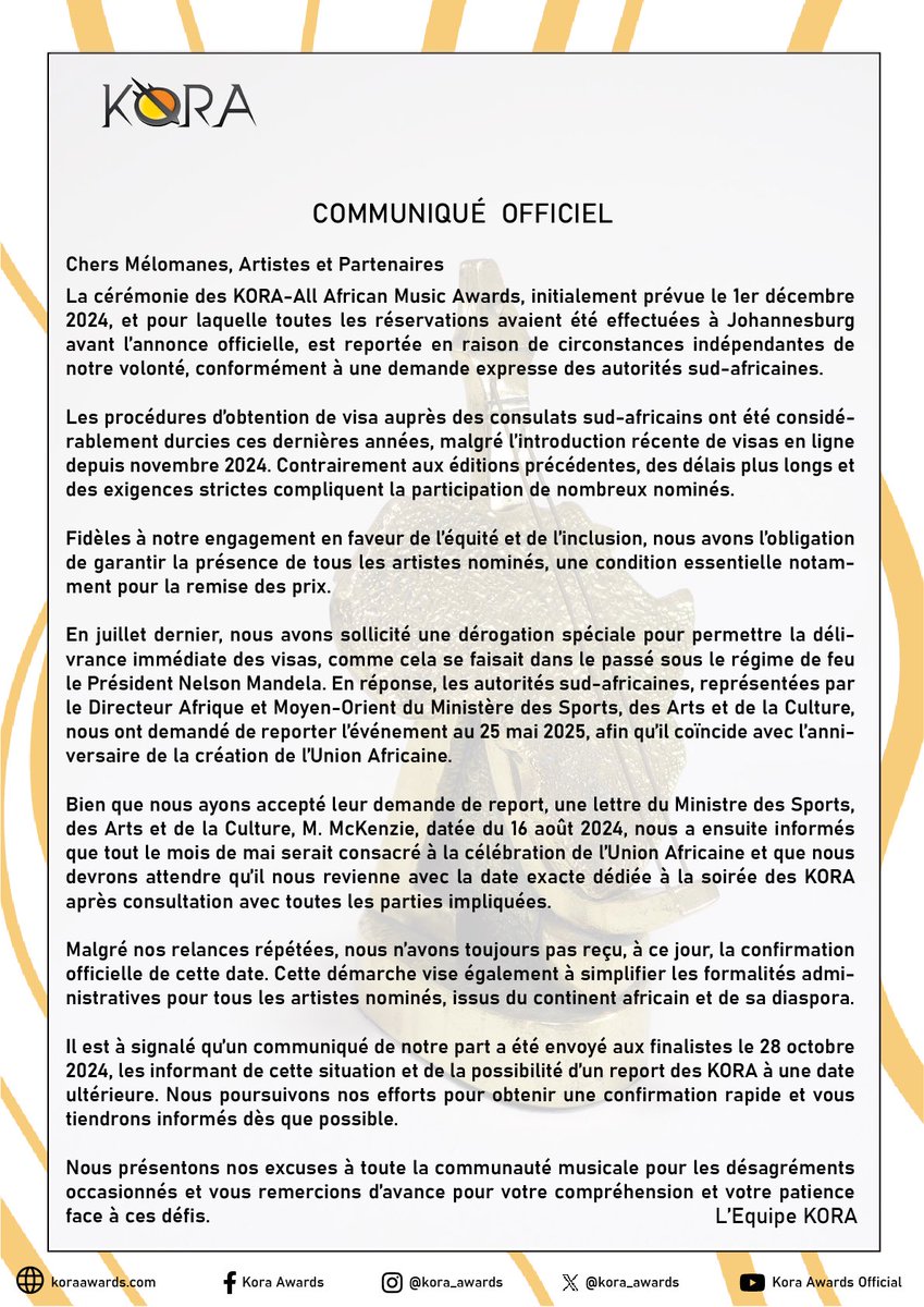 OFFICIAL STATEMENT 🎙️