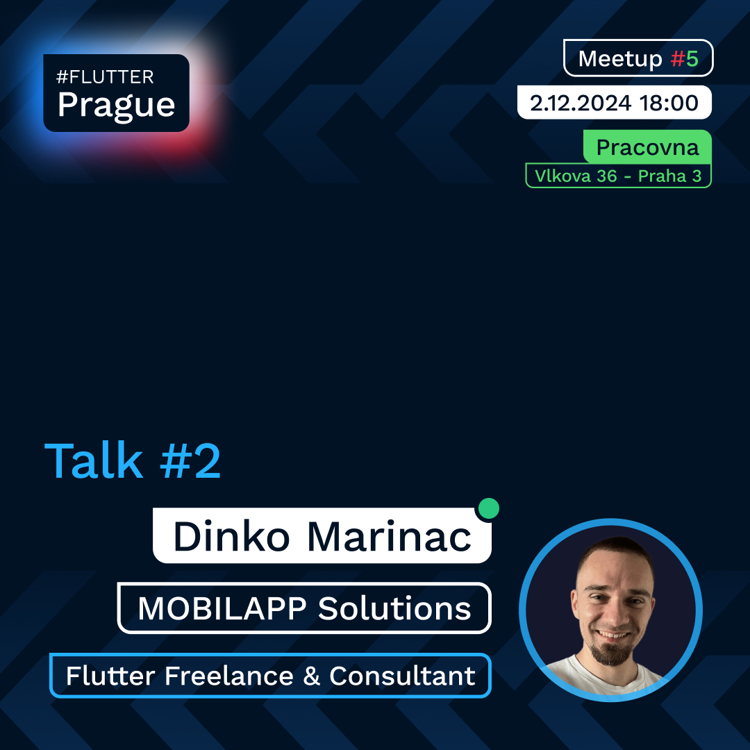 FlutterPrague's tweet image. We’re delighted to introduce our next speaker at #FlutterPrague Meetup! 🔵

@dinkomarinac , CEO of MOBILAPP Solutions, will guide you through all the necessary steps to create your own code generator, including build blocks, annotations, and packages.