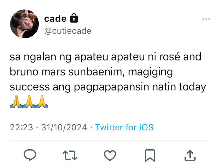 apateu apateu 
— a #harukyu few tweets au wherein,

cade decided to do a APT lyrics prank to make papansin kay saki, his crush na may alam sa feelings niya.