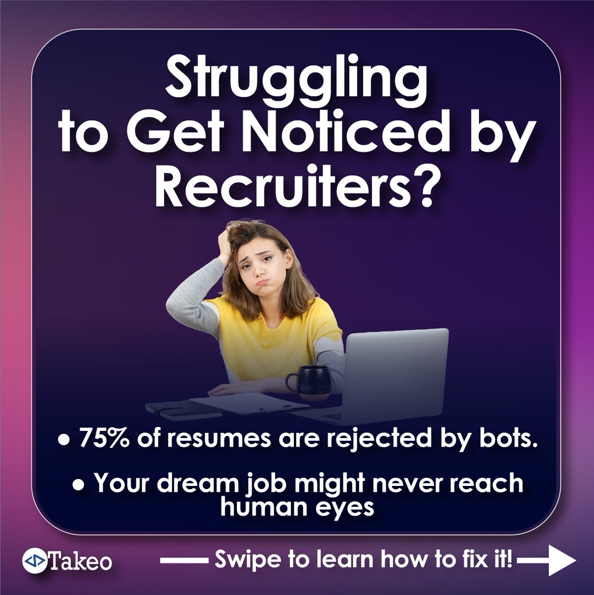 takeo_ai's tweet photo. 💡 Is your resume being rejected by bots before a human even sees it?

In today’s tech job market, Applicant Tracking Systems (ATS) are the first gatekeepers. We understand the challenges job seekers face, from resumes missing key components to improper formatting that fails to pass ATS filters.

🚀 That’s why we teach our students proven strategies to optimize their resumes and land interviews faster:

✅ Quantifiable Achievements to show impact
✅ Keyword Optimization tailored to job descriptions
✅ Personalized Resumes for each application
✅ ATS-Friendly Formats that work

The results?

📈 A 250% increase in Interviews (from 2 to 7 per month!)
📈 A 860% boost in recruiter engagement

Take Megan S., who transformed her generic resume with mismatched job titles into a powerful application. With our personal branding coaching, she secured 3 offers and joined BMW as a Data Professional.

Or Shree P., whose optimized resume helped him achieve 118 interviews in 7 months and land a role at Credit Financials.

🎯 At TakeoAI, our Career Services and Personal Branding sessions ensure every student stands out. Your resume isn’t just a document—it’s your ticket to the future.

🔑 Want to ensure your resume passes ATS filters and gets noticed by recruiters?

Like this post to receive:

📄 A FREE ATS Resume Optimization Checklist – packed with actionable tips to make your resume stand out.
💬 Plus, the first 20 people who like this post will get a FREE one-on-one resume review session with TakeoAI's Career Services team!

Don’t let your dream job slip away—start optimizing your resume today! 🚀