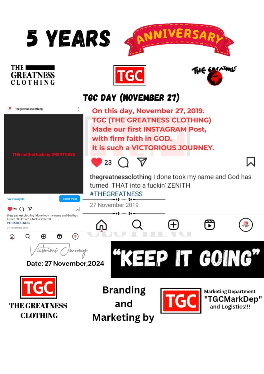 thegreatnesscl's tweet photo. Such a VICTORIOUS JOURNEY. 

5th year anniversary of growth.
Our "a Dacade" anniversary is just around the corner.

the WORLD to TGC. https://t.co/pSXCGNtlYb