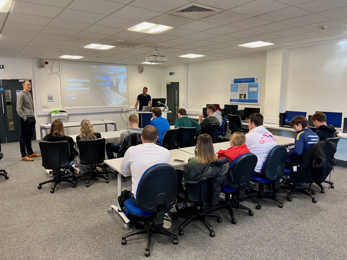 Thank you very much to Scott from <a href="/InPlaySports_/">In-Play Sports</a> for sharing fantastic employment advice with our second-year Performance Analysis students. LinkedIn, QR codes, portfolios and much more!