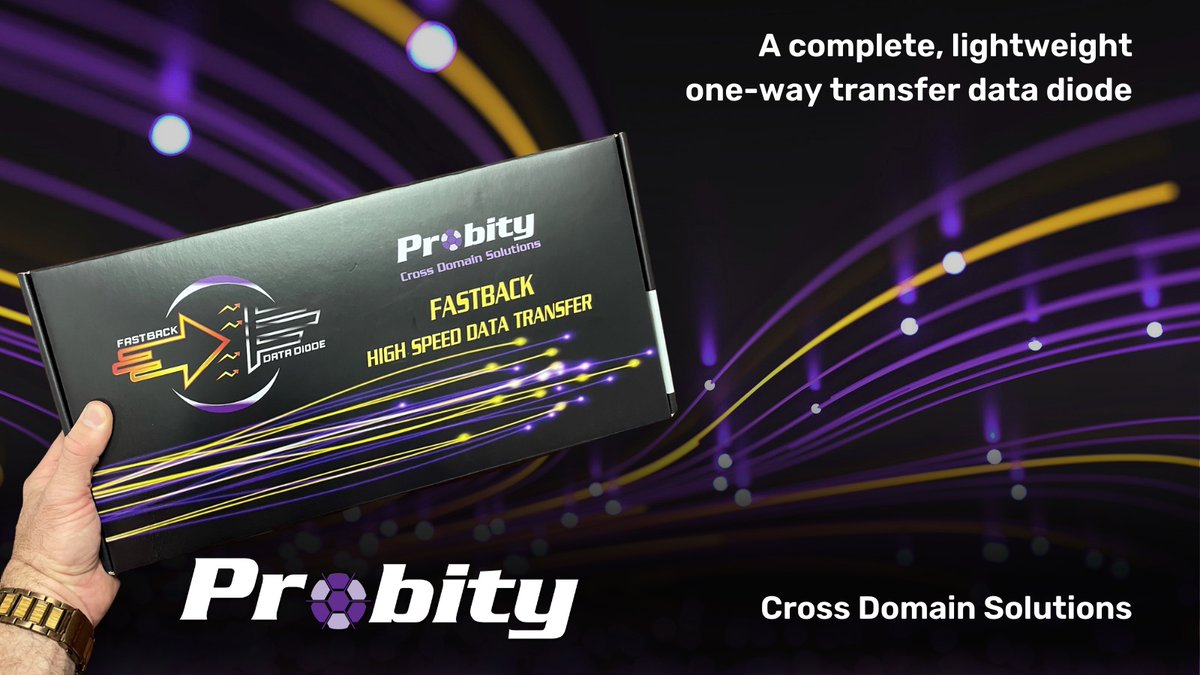 ProbityInc's tweet image. High-speed data transfer, right out of the box. Probity’s Fastback Optical Data Diode allows organizations to implement a next-generation solution quickly, efficiently, and securely. Contact us today! avairy.me/Fastback

#crossdomainsolutions