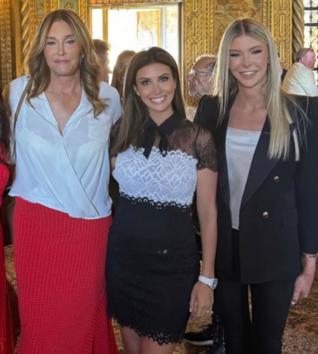 Caitlyn Jenner and Trump campaign surrogate Sophia Hutchins, both trans women, with Alina Habba at Mar-a-Lago. 

In the MAGA movement, trans people magically become ok when they are at Mar-a-Lago.