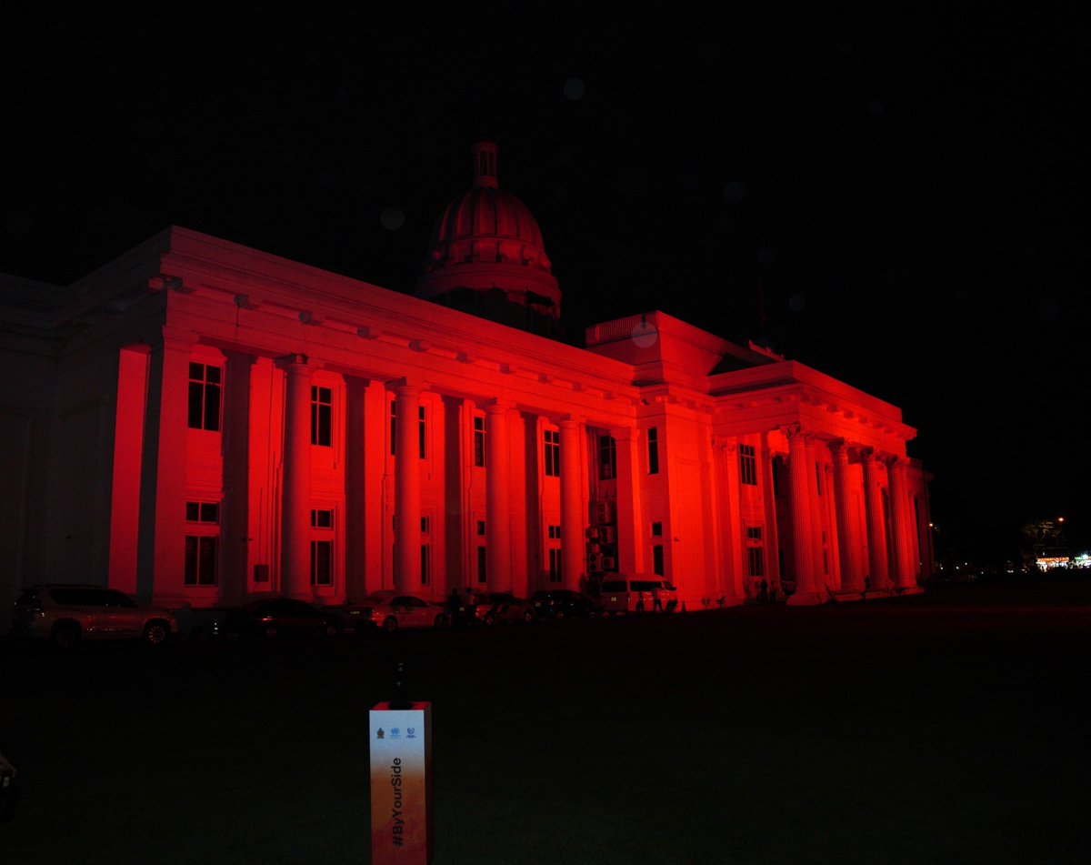UNFPASriLanka's tweet photo. This #16DaysofActivism, the Colombo Municipal Council was lit up in orange as part of the “Orange the World” movement.

Orange represents hope and unity in the fight against #GBV and our collective commitment to ensure safe spaces for women &amp; girls in #SriLanka.

#ByYourSide https://t.co/CHnTHMDQ3V