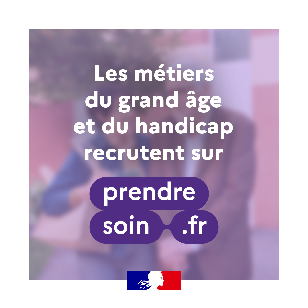 #PrendreSoin | Vous cherchez un métier qui a du sens et dans lequel vous pouvez faire la différence ? 
Soyez au cœur du soutien, trouvez un emploi dans le secteur du grand-âge ou du handicap sur prendresoin.fr