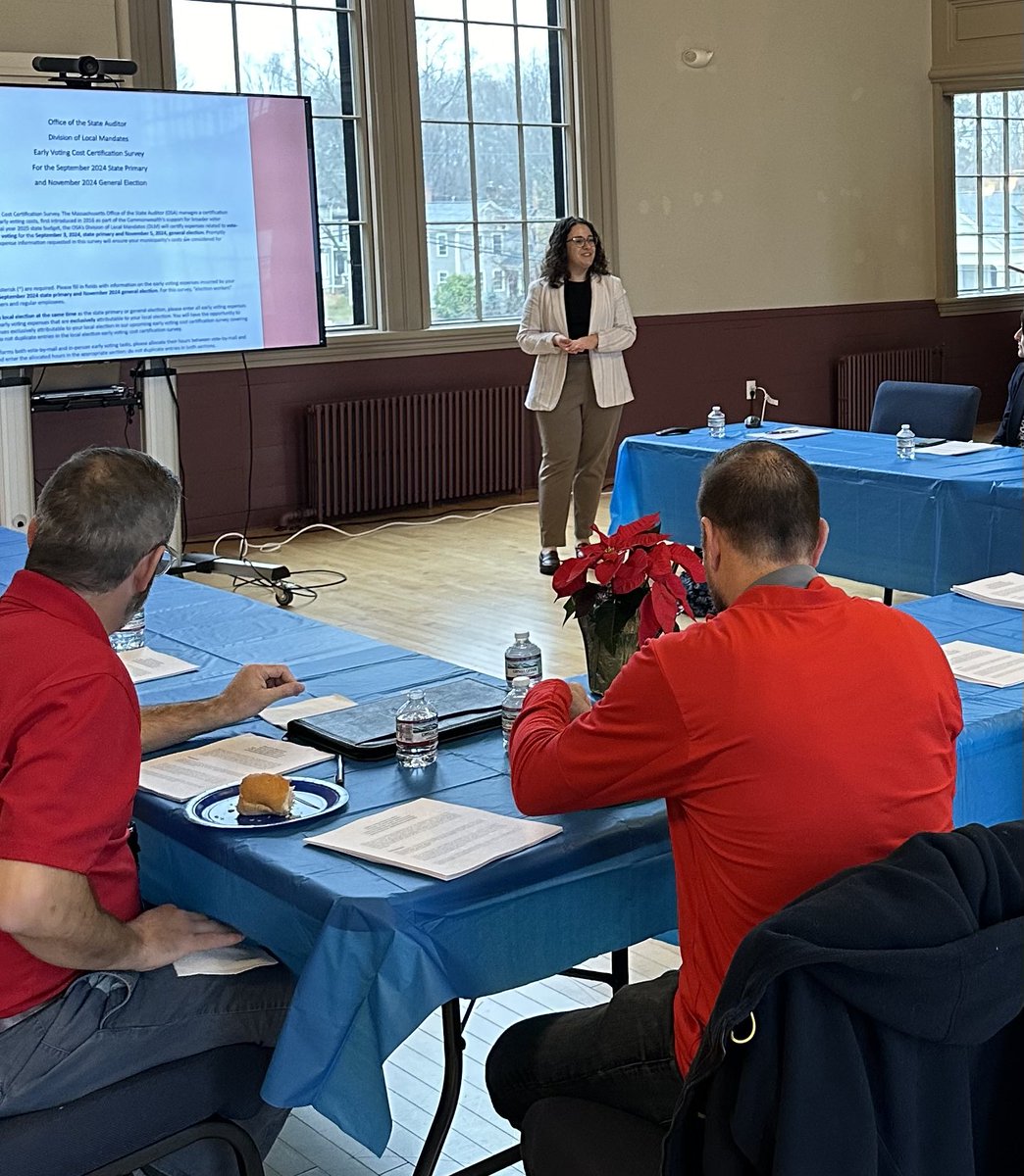 massauditor's tweet image. Our Division of Local Mandates met w some City &amp;amp; Town Clerks for in-depth feedback ahead of our next cost certification survey. Grateful that Clerks from #Easton #Marlborough #Everett &amp;amp; #Holliston worked w us as we continue to look for ways to make government work better #mapoli