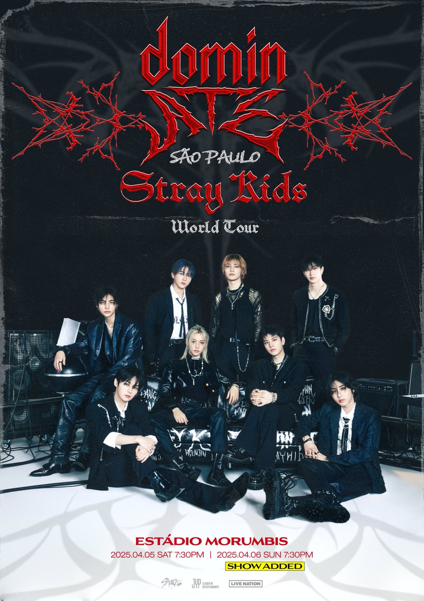 Stray_Kids's tweet photo. Stray Kids(스트레이 키즈)
World Tour <dominATE SÃO PAULO>
ADDITIONAL SHOW ANNOUNCEMENT

Show Info
2025.04.06 (SUN) @ ESTÁDIO MORUMBIS

Ticket Open (Local Time)
Sponsor Presale | 2024.11.28 (THU) 10AM – 11:59PM
General Sale | 2024.11.29 (FRI) 10AM

More Info
https://t.co/m6sIF4M8Nm

💦PRE-SAVE & PRE-ORDER "合 (HOP)" NOW!
https://t.co/JF6jMXGQah

#StrayKids #스트레이키즈
#dominATE
#dominATE_SÃOPAULO
#合 #HOP
#SKZHOP_HIPTAPE
#WalkinOnWater
#StrayKidsComeback
#YouMakeStrayKidsStay