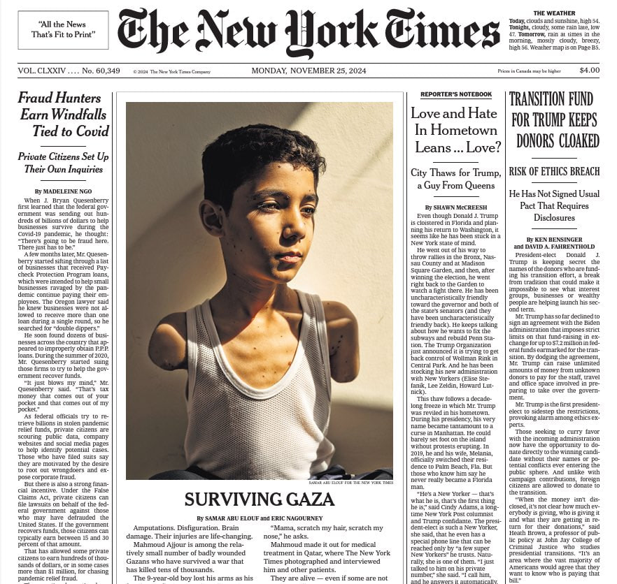 "Sobrevivir en Gaza" lo llama The New York Times....
