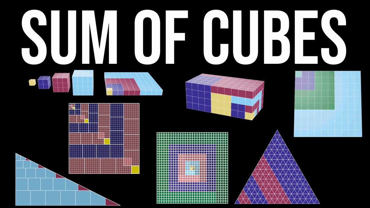Tom Edgar (@tedg) on Twitter photo New "trick shot" inspired compilation video consisting of seven different visual proofs for the sum of cubes formula (and Nicomachus's theorem). 
youtu.be/Gz9DhDHVGy8 New "trick shot" inspired compilation video consisting of seven different visual proofs for the sum of cubes formula (and Nicomachus's theorem). 
youtu.be/Gz9DhDHVGy8